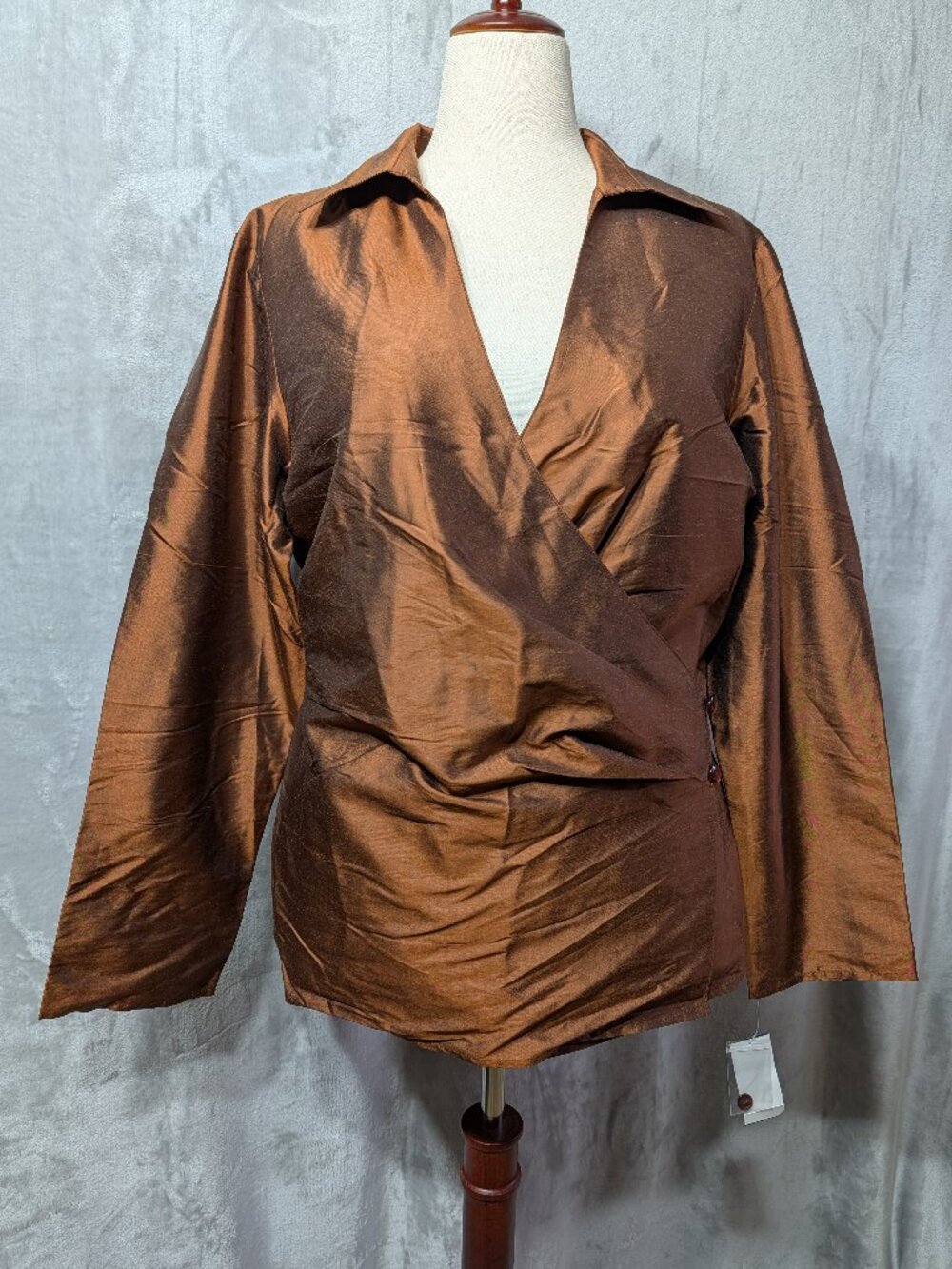 Sutton Studio (18W) Two Button Wrap Blouse